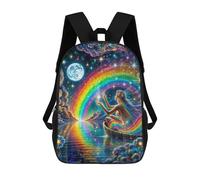 sinyumoney Moonlit Rainbow Dreams Mochilas Escolares Mochilas Escolares De Secundaria Mochila Informal Para Acampar Aventuras Al Aire Libre Y Viajes Diarios 17inch