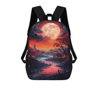 sinyumoney Moonlit River Landscape Mochilas De 17 Pulgadas Para Niños, Mochilas Escolares Impresas En 3D Para Estudiantes De Primaria Y Secundaria, Para Niños Y Niñas.