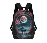 sinyumoney Moonlit Sakura Serenity Mochilas Infantiles Impresas En 3D, Mochilas De Moda Informales, Mochilas De Viaje Bonitas, Mochilas Informales Para Exteriores Para Niños Y Niñas 17inch