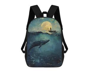 sinyumoney Moonlit Sea Journey Mochila Escolar Mochila Para Niños Impresa En 3D Mochilas Infantiles Para Niños Y Niñas Mochilas Escolares Mochilas De Viaje Para Niños 17inch