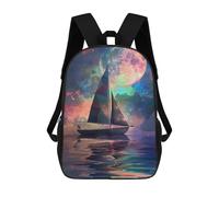sinyumoney Moonlit Serenity Sailing Mochilas Infantiles Mochila Escolar Impresa En 3D Para Niños Mochilas De Viaje Bolsas Para Libros Para Niños 17inch Mochila Escolar