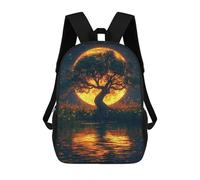 sinyumoney Moonlit Serenity Scene Mochila Escolar Impresa En 3D 17inch Mochila Escolar Infantil Mochilas De Viaje Mochila Informal De Moda Para Niños Y Estudiantes