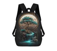 sinyumoney Moonlit Serenity Waterfall Scene Mochilas Escolares Para La Escuela Secundaria, Preparatoria, Universidad Y Viajes Para Hombres, Mujeres Y Adolescentes 17inch