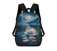 sinyumoney Moonlit Swan Serenity Mochila Escolar Infantil Impresa En 3D Para Niños, Mochila De Viaje De Alta Capacidad, Bolsas Para Libros, Mochila Escolar Infantil 17inch