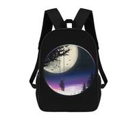 sinyumoney Moonlit Swing Fantasy Scene Mochila Escolar Infantil Impresa En 3D 17inch Mochilas De Moda Para Niños De Primaria Y Secundaria