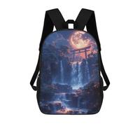 sinyumoney Moonlit Torii Waterfall Mochila Escolar Para Niños Con Impresión 3D, Mochila Moderna Para Niños Y Niñas, Mochila Informal Para Estudiantes. 17inch