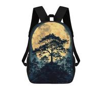 sinyumoney Moonlit Tree Silhouette Mochila Escolar Mochila Para Niños Impresa En 3D Mochilas Infantiles Para Niños Y Niñas Mochilas Escolares Mochilas De Viaje Para Niños 17inch
