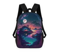 sinyumoney Moonlit Tropical Paradise -1 Mochila Escolar Infantil Impresa En 3D Para Niños, Mochilas De Viaje De Alta Capacidad, Bolsas Para Libros, Mochila Escolar Infantil 17inch