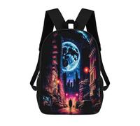 sinyumoney Moonlit Urban Journey -1 Mochilas Infantiles Impresas En 3D, Mochilas De Moda Informales, Mochilas De Viaje Bonitas, Mochilas Informales Para Exteriores Para Niños Y Niñas 17inch
