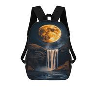 sinyumoney Moonlit Waterfall Scene Mochila Escolar Para La Escuela Secundaria, Preparatoria, Universidad Y Viajes Para Niños/niñas/adolescentes 17inch