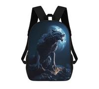 sinyumoney Moonlit Wolf Roar-1 Mochilas Infantiles Mochila Escolar Mochila Impresa En 3D Para Niños Mochilas De Viaje Bolsas Para Libros Mochila Escolar Para Niños 17inch