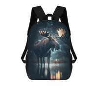 sinyumoney Moose Night The Rain Mochila Ligera Para Aeropuerto, Estudiantes Universitarios, Niñas, Niños Y Adolescentes 17inch