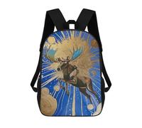 sinyumoney Moose Over The Moon Mochila Escolar Infantil Impresa En 3D Para Niños, Mochila De Viaje De Alta Capacidad, Mochilas Para Libros De 17 Pulgadas Para Niños