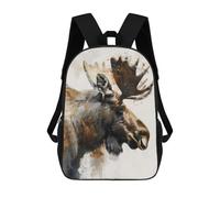 sinyumoney Moose Painting Art Mochila Infantil De Moda Divertida Mochila Escolar Para Niños Y Adolescentes Con Impresión 3D Para Niños 17inch
