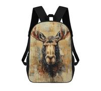 sinyumoney Moose Portrait Painting Mochila Infantil, Mochila Escolar Infantil, Mochilas Escolares Impresas En 3D Para Niños Y Estudiantes Adolescentes 17inch