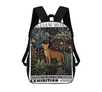 sinyumoney Morris Floral Cheetah Exhibition Mochilas De 17 Pulgadas Para Niños, Mochilas Escolares Impresas En 3D Para Estudiantes De Primaria Y Secundaria, Para Niños Y Niñas.
