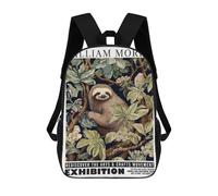 sinyumoney Morris Floral Sloth Exhibition 17inch Mochilas Escolares Impresas En 3D, Mochilas Escolares De Moda Para Niños De Primaria Y Secundaria