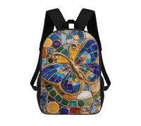 sinyumoney Mosaic Butterfly Art Mochila, Mochila Infantil, Mochila Escolar Para Estudiantes, Mochila Para Libros, Mochila Escolar Impresa En 3D Para Niños Y Niñas 17inch