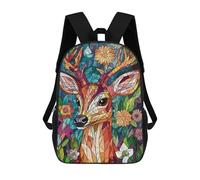 sinyumoney Mosaic Deer Portrait Mochila Escolar Para Niñas Y Niños, Mochilas De Gran Capacidad, Mochilas Ligeras Para Niños Y Estudiantes 17inch