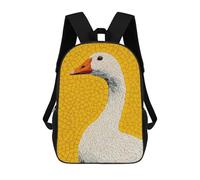 sinyumoney Mosaic Goose Portrait on Yellow Background Mochila Escolar Secundaria Informal Para Viajes Para Niños/niñas/adolescentes 17inch