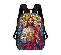 sinyumoney Mosaic Jesus 4 Mochila Escolar Infantil Impresa En 3D 17inch Mochilas Escolares Para Niños, Estilo Casual Y Moderno, Mochilas De Viaje De Alta Capacidad