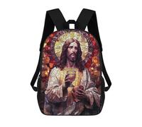 sinyumoney Mosaic Jesus Mochila Escolar Impresa En 3D Mochila Escolar De Moda Para Niños Mochilas Para Niños Estudiantes De Secundaria 17inch