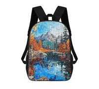 sinyumoney Mosaic Mountain Reflection Mochila, Mochila Infantil, Mochila Escolar Para Estudiantes, Mochila Para Libros, Mochila Escolar Impresa En 3D Para Niños Y Niñas 17inch
