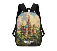 sinyumoney Moscow Russia Cityscape Art Illustration Mochila Escolar Infantil Impresa En 3D Para Niños, Mochila De Viaje De Alta Capacidad, Bolsas Para Libros, Mochila Escolar Infantil 17inch
