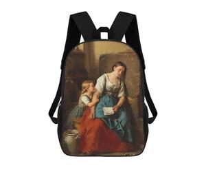 sinyumoney Mother And Daughter Reading Mochila Escolar Secundaria Informal Para Viajes, Bolsos Escolares Para Adolescentes, Chicas, Chicos, Mujeres Y Hombres 17inch