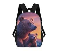 sinyumoney Mother Bear And Cub at Sunset Mochila Escolar Impresa En 3D Para Niños, Mochila Escolar Informal De Moda Para Viajes Para Niños Y Estudiantes 17inch