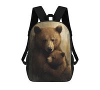 sinyumoney Mother Bear And Cub Mochila Escolar Infantil Impresa En 3D, Mochila Informal De Moda Para Niños, Mochila De Viaje De Alta Capacidad Para Libros Para Niños 17inch