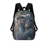 sinyumoney Mother Monkey Holding Baby Mochila Escolar Impresa En 3D Para Niños, Mochila Escolar, Mochilas De Viaje, Bolso Informal De Moda Para Niños Y Estudiantes 17inch