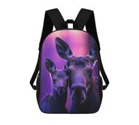 sinyumoney Mother Moose And Calf Mochila Escolar Infantil Estampada Para Adultos Y Niños, Mochila De Viaje Para El Día A Día 17inch