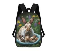 sinyumoney Mother Rabbit with Bunnies Mochilas De Moda Impresas En 3D 17inch Mochila Escolar Informal Para Niños De Primaria Y Secundaria