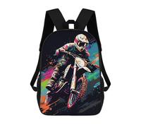 sinyumoney Motocross Rider Action Art Mochila Escolar De 17 Pulgadas Impresa En 3D Mochilas Infantiles Mochila Genial Impresa En 3D Para Niños De Primaria Y Secundaria