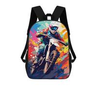 sinyumoney Motocross Rider in Action Mochila Escolar, De Negocios, Para Portátil, Unisex, Informal, Para Adolescentes, Chicas, Chicos, Mujeres Y Hombres 17inch