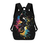 sinyumoney Motocross Rider Silhouette Mochila Escolar/de Negocios, Resistente, Para Portátil, Para La Escuela/trabajo/viajes 17inch