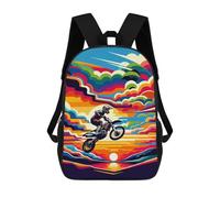 sinyumoney Motocross Sunset Wpap Mochila Infantil Con Impresión 3D, Mochila Escolar Para Niños, Mochila Informal Divertida Para Niños Y Adolescentes 17inch
