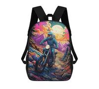 sinyumoney Motorcycle Adventure in Mountains Mochila Escolar Impresa En 3D Mochila Escolar De Moda Para Niños Mochilas Para Niños Estudiantes De Secundaria 17inch