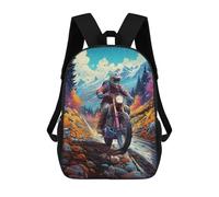 sinyumoney Motorcycle Adventure in Mountains Mochilas Para Niños, Mochilas Escolares Personalizadas En 3D Para Niños Y Niñas, Mochilas Escolares Grandes, Mochilas Informales Para El Día A Día 17inch