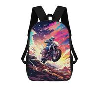 sinyumoney Motorcycle Adventure in The Clouds Mochila Escolar De 17 Pulgadas Impresa En 3D Mochilas Infantiles Mochila Genial Impresa En 3D Para Niños De Primaria Y Secundaria