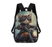 sinyumoney Motorcycle Cat Adventure Mochilas Escolares De Moda Para Papelería, Impermeables, Informales, Para Hombres, Mujeres Y Adolescentes 17inch