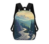 sinyumoney Motorcycle Curvy Road Mochila, Mochila Escolar Impresa En 3D, Bolsa Para El Almuerzo Escolar, Mochila De Viaje, Mochila Para Amigos, Mochila Escolar Para Niñas Y Niños 17inch