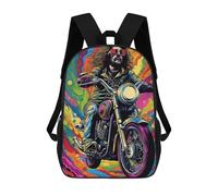 sinyumoney Motorcycle Dreams in Color Mochila Escolar Para Niños, Mochila Escolar De Gran Capacidad Para Niños, Mochila Escolar 3D, Regalos Para Niños 17inch
