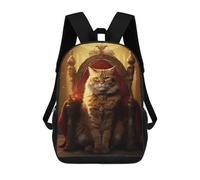 sinyumoney Motorcycle Gang Funny Cat Mochila Escolar Trabajo Portátil Mochila Bolsa para Hombres, Mujeres y Adolescentes, Queen Orange Cat Throne, 17"
