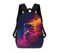 sinyumoney Motorcycle Rider in Action Mochila Escolar Impresa En 3D 17inch Mochila Escolar Infantil Mochilas De Viaje Mochila Informal De Moda Para Niños Y Estudiantes