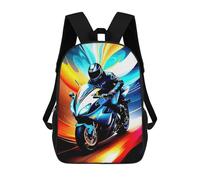 sinyumoney Motorcycle Rider in Motion Mochila Infantil De Moda Divertida Mochila Escolar Para Niños Y Adolescentes Con Impresión 3D Para Niños 17inch