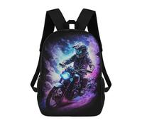 sinyumoney Motorcycle Rider in Neon Lights -1 Mochila Escolar Grande Resistente Al Agua Para Portátil Para La Escuela/trabajo/viajes 17inch