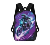 sinyumoney Motorcycle Riding in Space Mochilas Escolares Para La Escuela Secundaria, Preparatoria, Universidad Y Viajes Para Hombres, Mujeres Y Adolescentes 17inch
