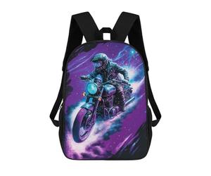 sinyumoney Motorcycle Riding in Space Mochilas Escolares Para La Escuela Secundaria, Preparatoria, Universidad Y Viajes Para Hombres, Mujeres Y Adolescentes 17inch